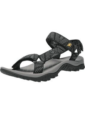 Men's Black Grey Comfortable Athletic Hiking Sport Sandals Outdoor Beach Shoes